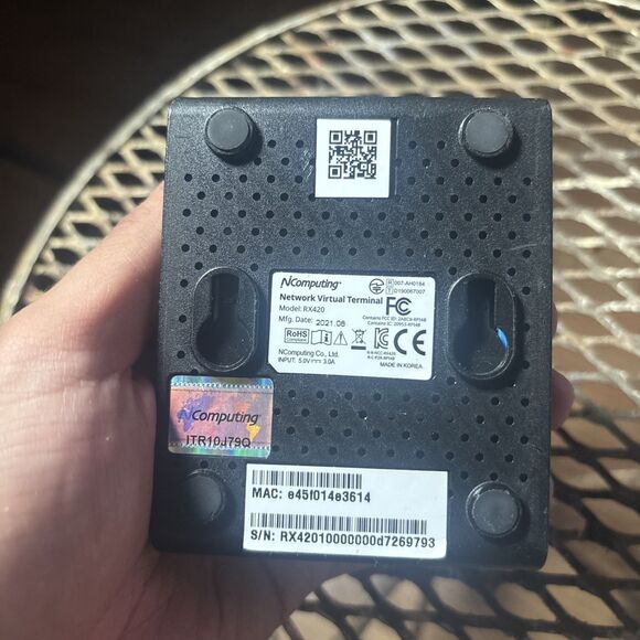 NComputing RX420 Network Virtual Terminal No Power Cord Untested Powers On - Picture 6 of 6